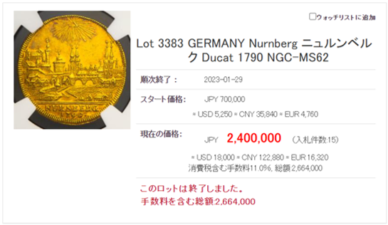 Sold】1830年 バイエルン ルートヴィヒ1世 都市景観 ダカット金貨 MS62PL | ソブリンパートナーズ